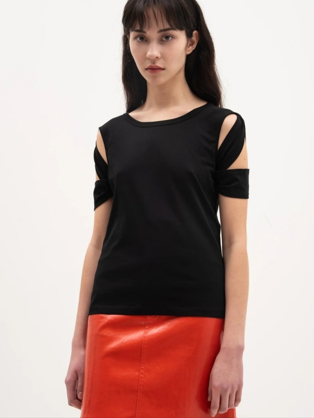 NWT HELMUT LANG Bondage Sleeve Tee Black Large